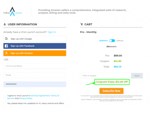 Viral Launch - User Information