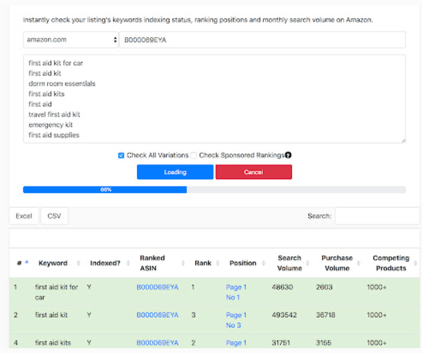 Amazon KW Index And Rank Tracker