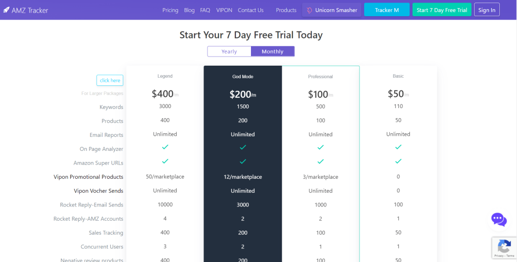 AMZ Tracker-Pricing