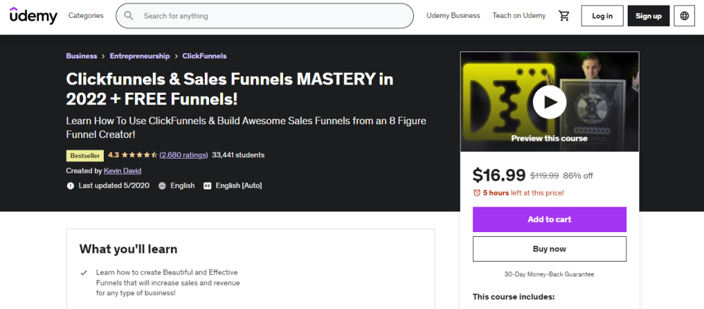 ClickFunnels and Sales Funnels Mastery (Udemy)