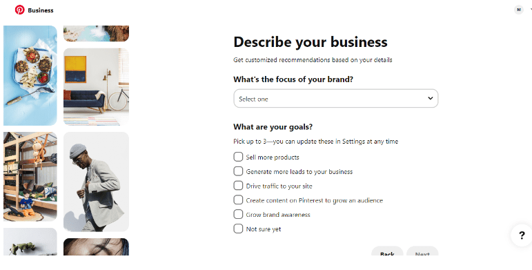 Pinterest-Describe your business