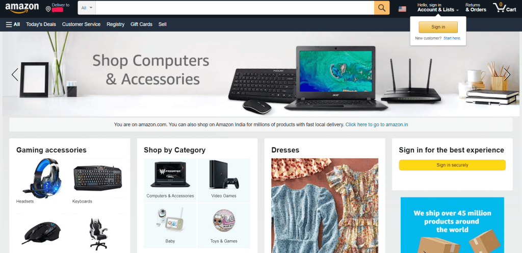 Amazon Homepage