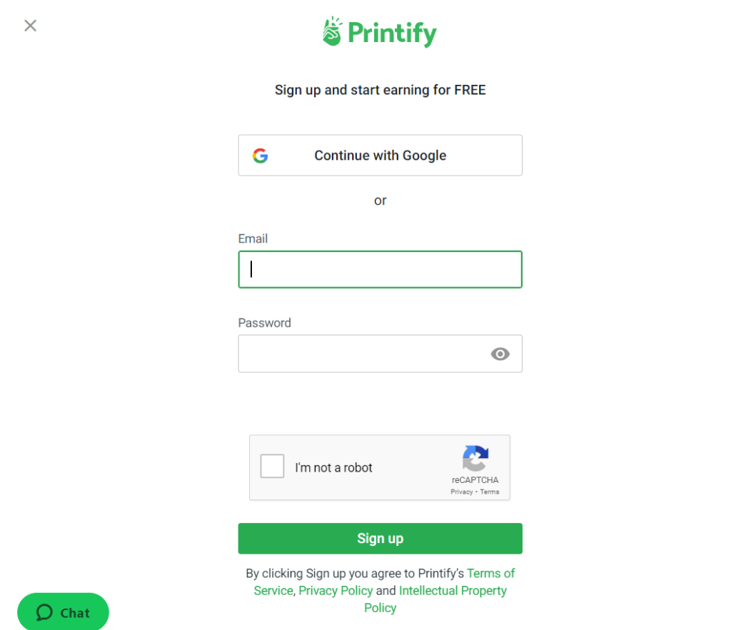 Create An Account With Printify