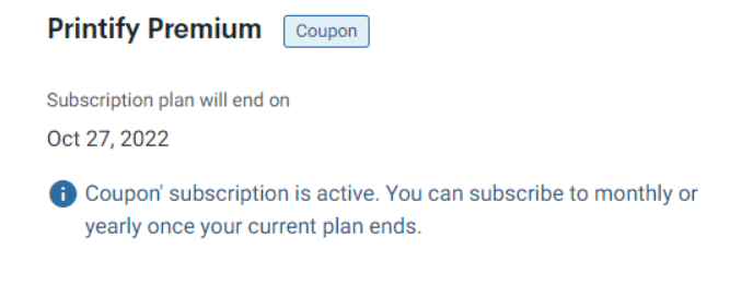 Printify Premium Subscription
