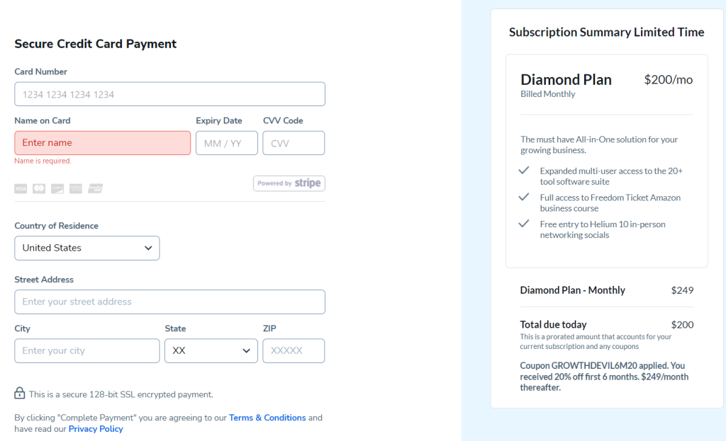 Fill Out Your Payment Information Fill Out Your Payment Information