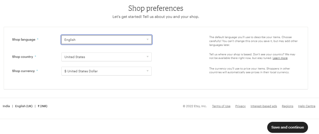 Setup Your Shop Preferences