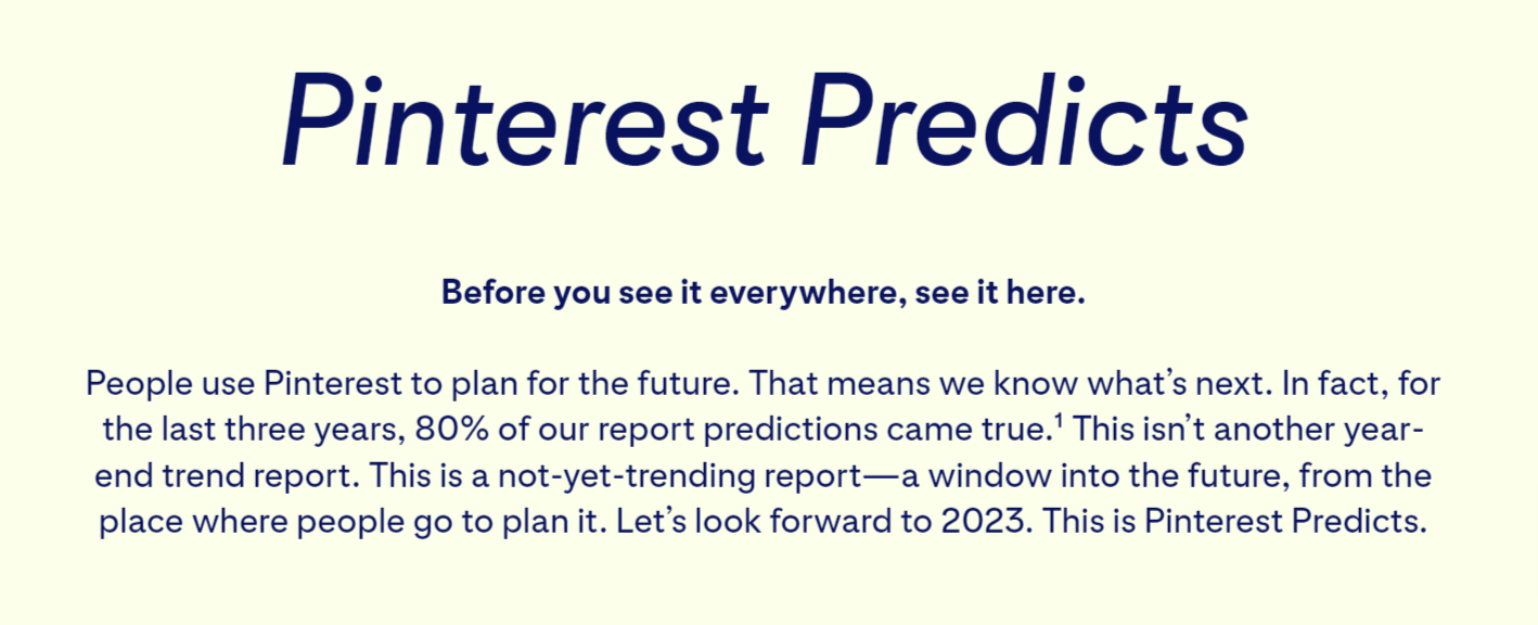 Pinterest Predictions for 2023