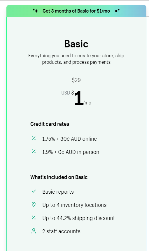 Shopify 90-day Offer