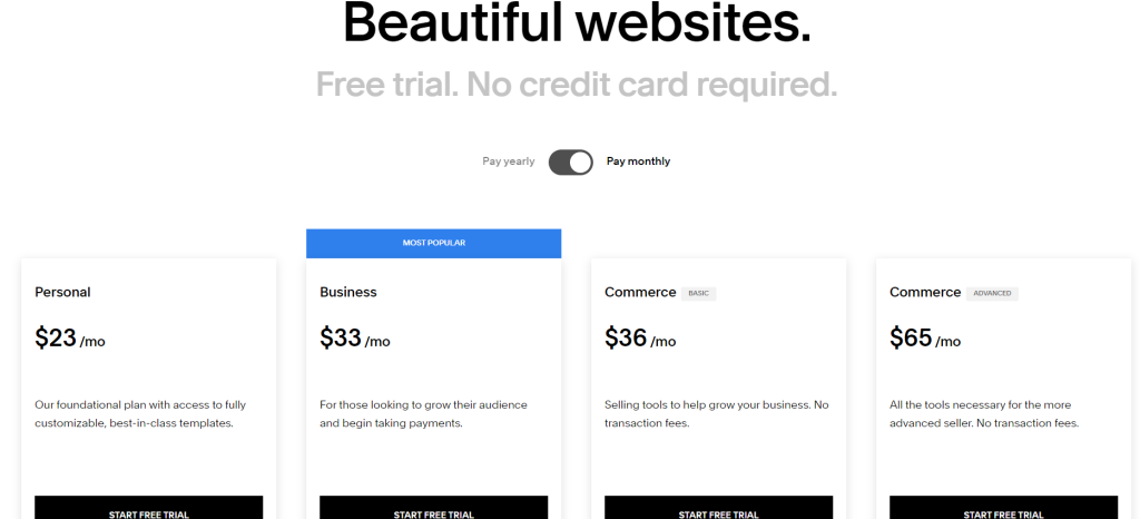 Squarespace Pricing