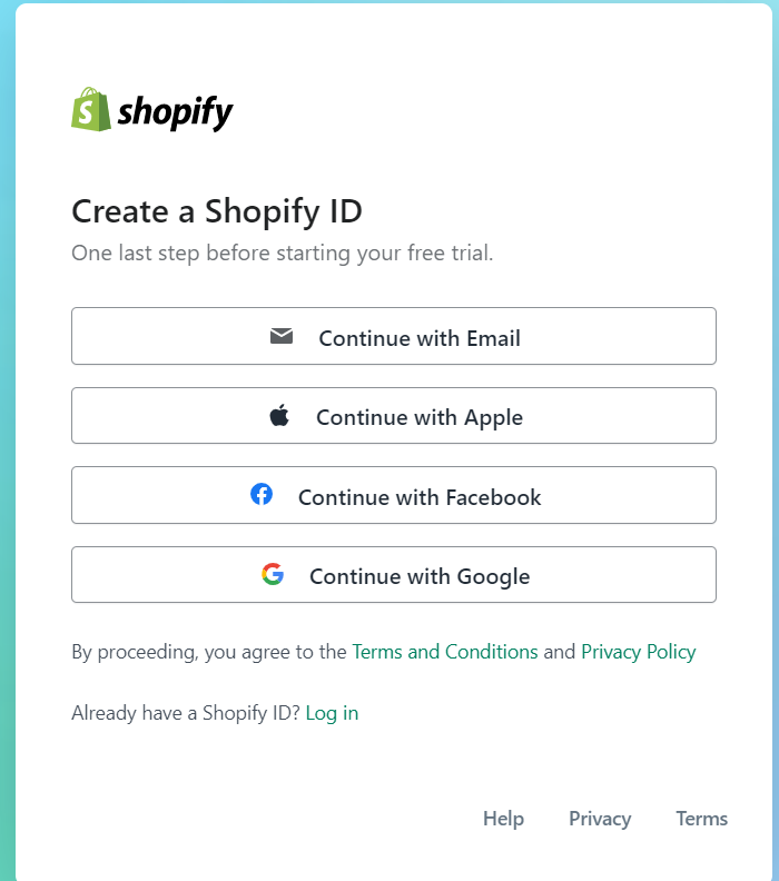 Create A Shopify ID