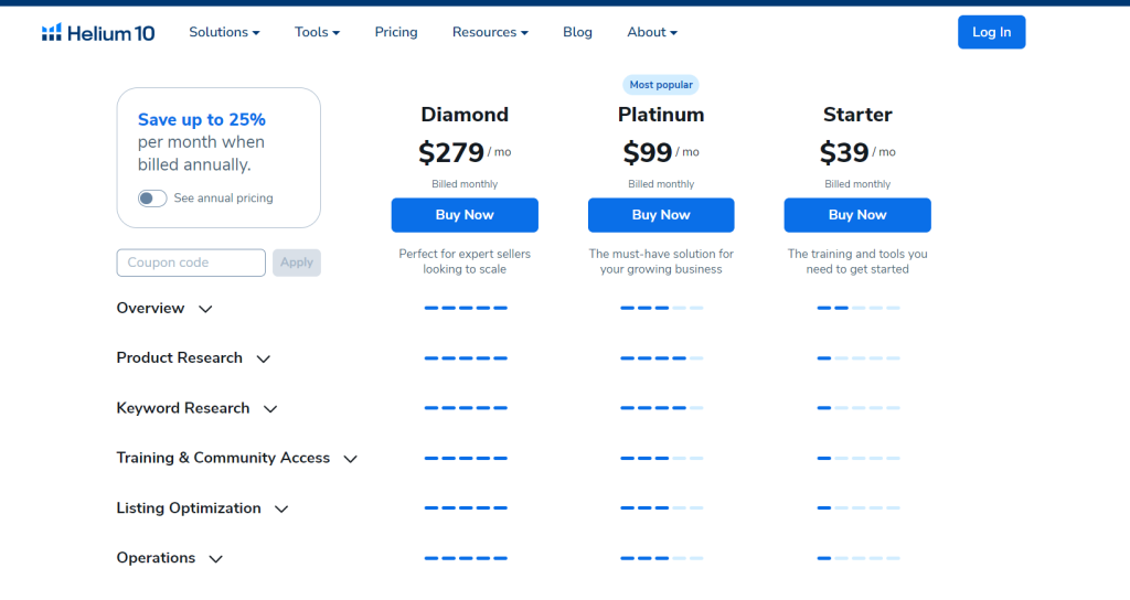 Helium-10-Pricing