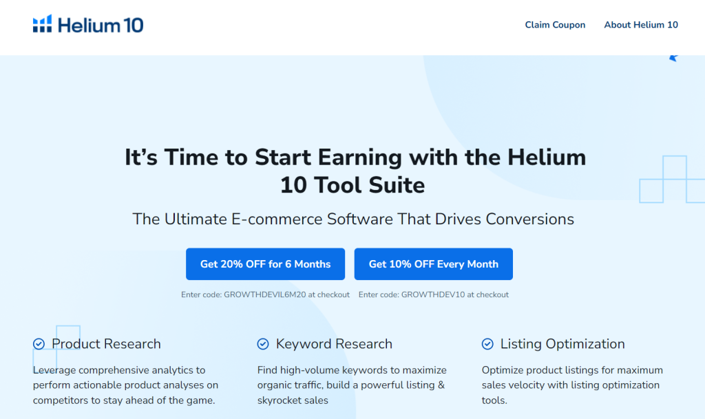 GrowthDevil Exclusive Helium 10 Coupons
