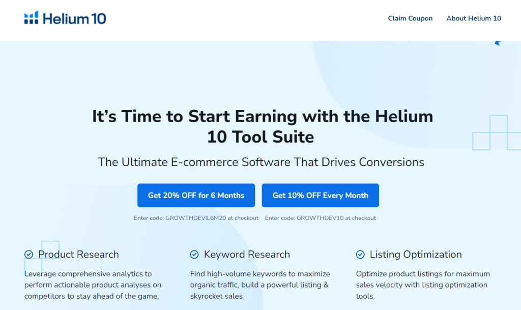 Helium 10 Coupon Codes & Discount (20% OFF) March 2024