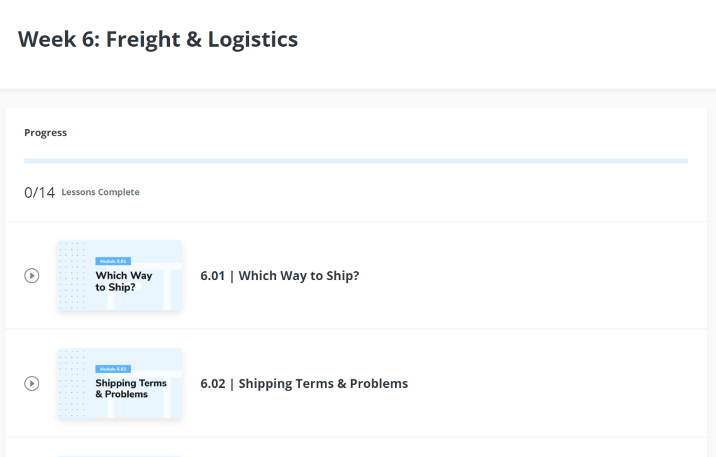 Week 6 - Freight & Logistics