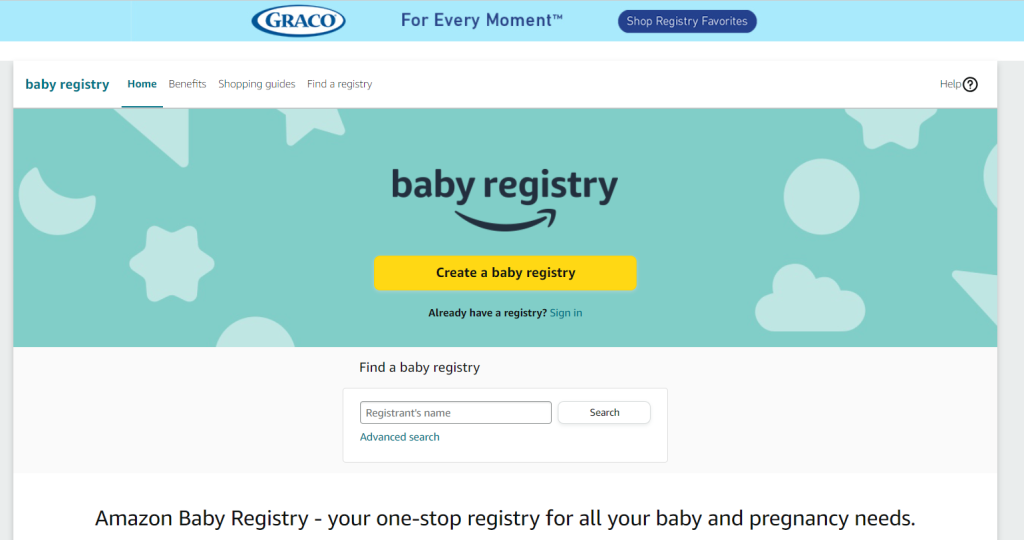 Create A Baby Registry on Amazon