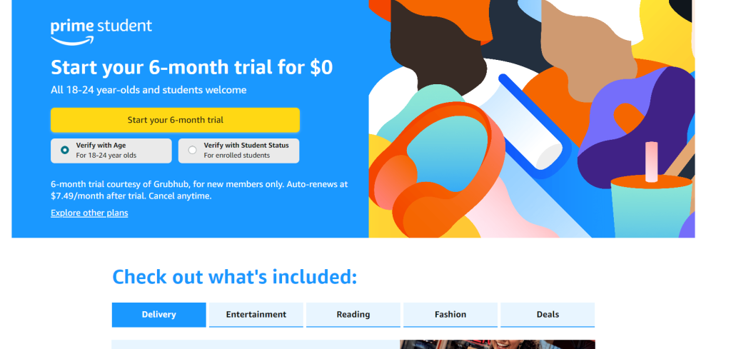 Sign For 6 Months of Free Trial of Amazon Prime