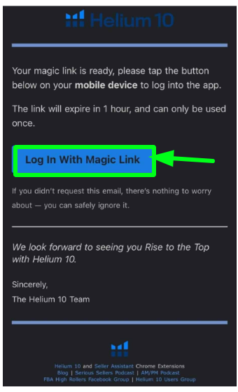 Log in with Magic Link