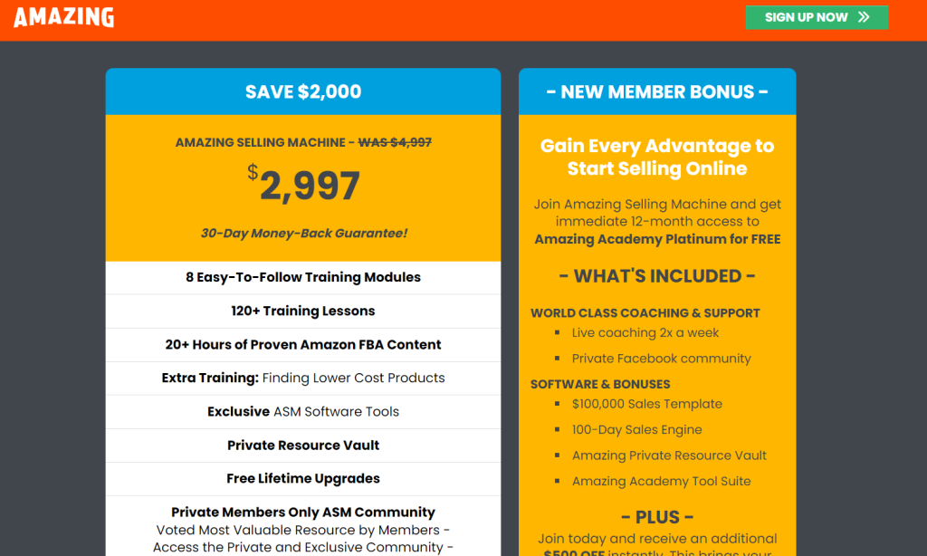 Amazing Selling Machine Course Pricing