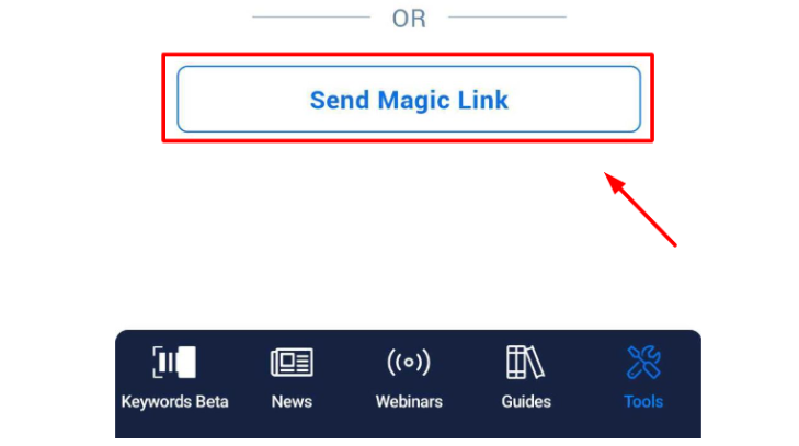 Click On Send Magic Link