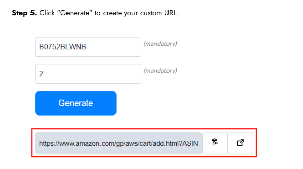 Generate Walmart custom URL 