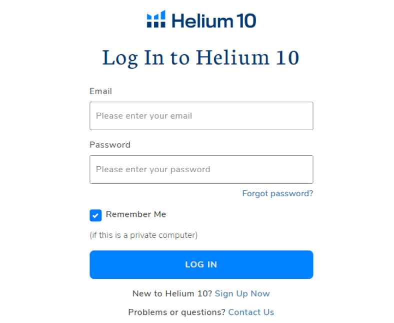 Helium 10 Signup Page