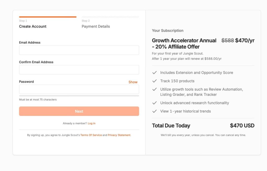 Create Your Account On Jungle Scout